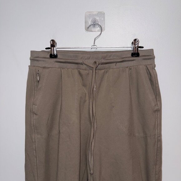 Rachel Zoe Womens Jogger Pants S Tan Ribbed Cuffs Drawstring Waist - Picture 3 of 6